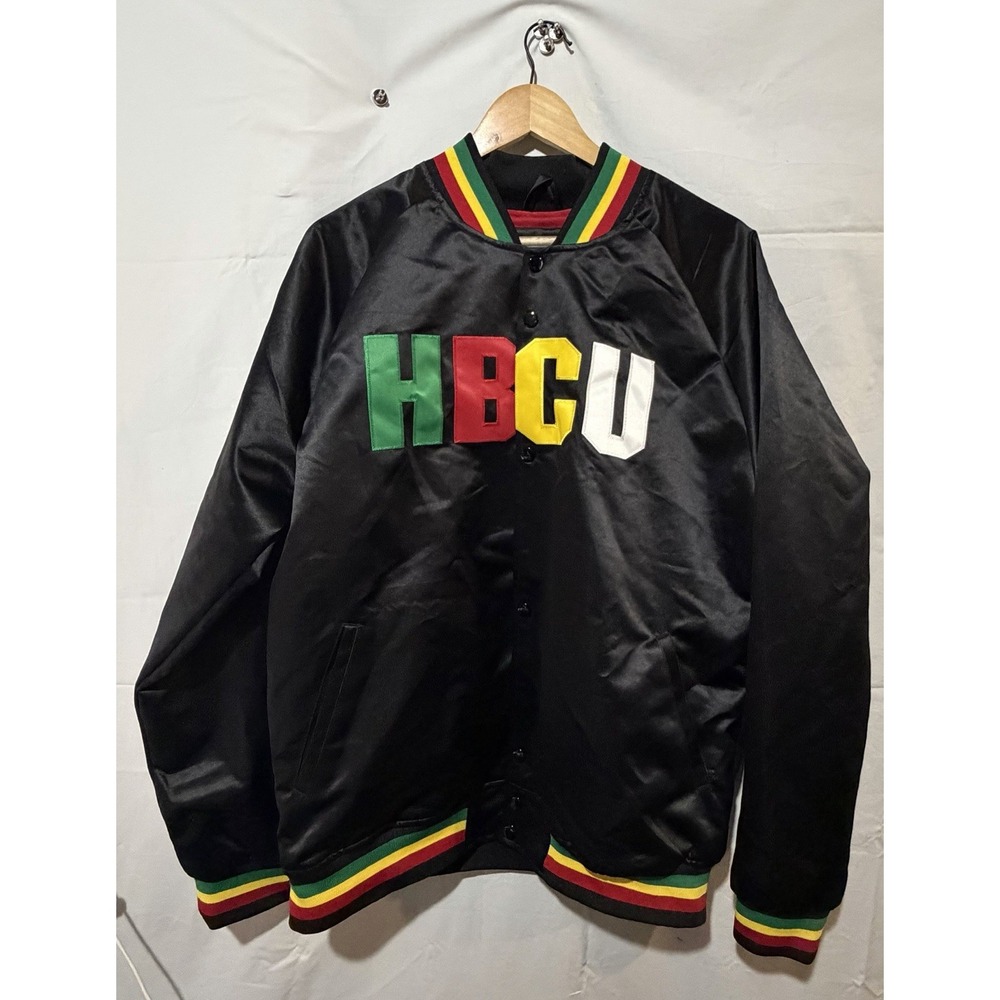 Mitchell Ness HBCU University Satin Varsity Jacket size L